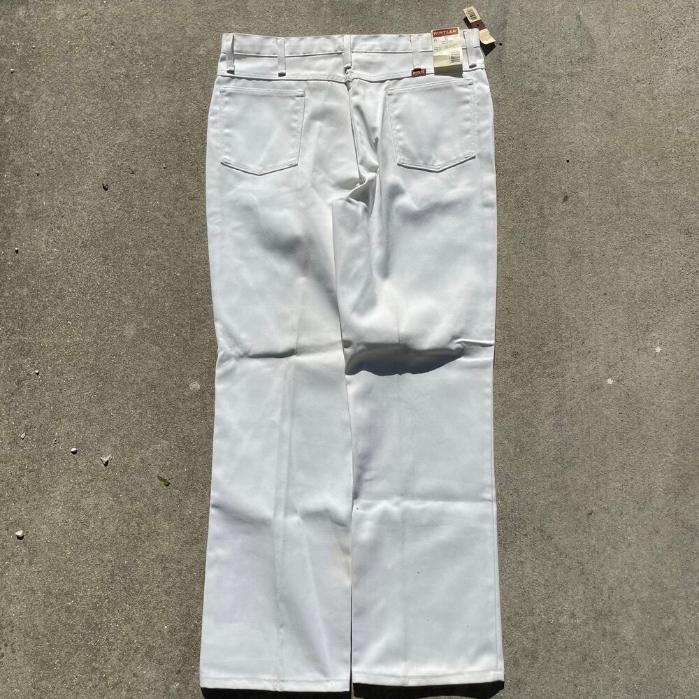 Vintage 80s Rustler White Jeans NWT Deadstock Made In USA Mens 36x31 Bootcut